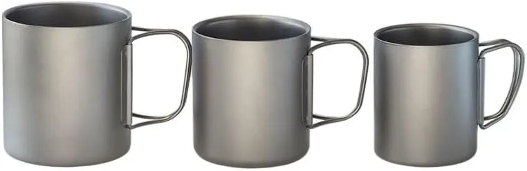 1PC Outdoor Pure Titanium Folding Water Cup Lightweight Portable Mug(220ml B)