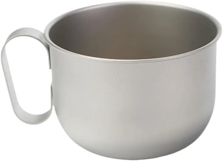 1PC Pure Titanium Coffee Cup 500ML, Mug Water Cup with Lid, Widened Fixed Handle, Suitable for Outdoor Camping Or Cycling
