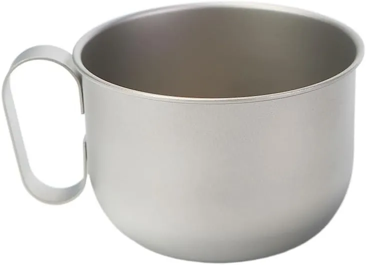 1PC Pure Titanium Fixed Handle Coffee Cup Outdoor Portable Large Capacity Water Cup(420ML)