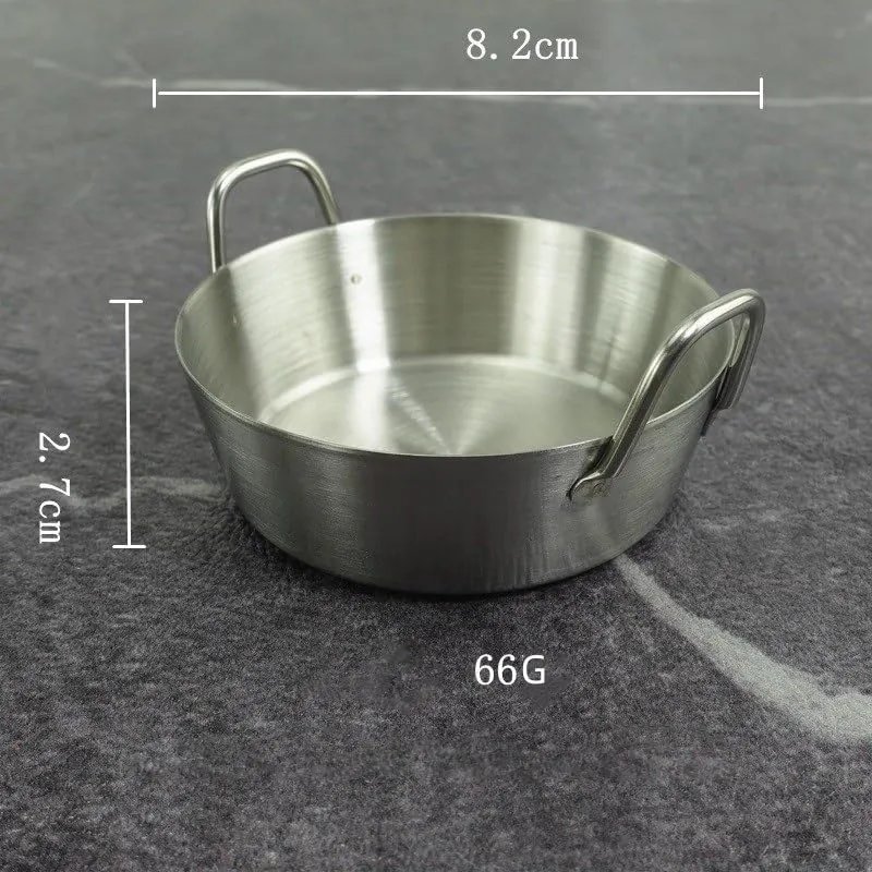 1PC Stainless Steel Tableware, Lightweight and Portable Korean Round Plate Silver Suitable for Home Or Outdoor Camping(S Silver)
