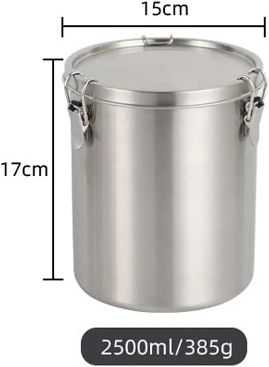 1PC Stainless Steel Tea Can, Sealed Storage Can Suitable For Outdoor Camping, Fishing Or Home Use(2500ml)