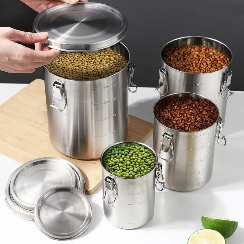 1PC Stainless Steel Tea Can, Sealed Storage Can Suitable For Outdoor Camping, Fishing Or Home Use(2500ml)