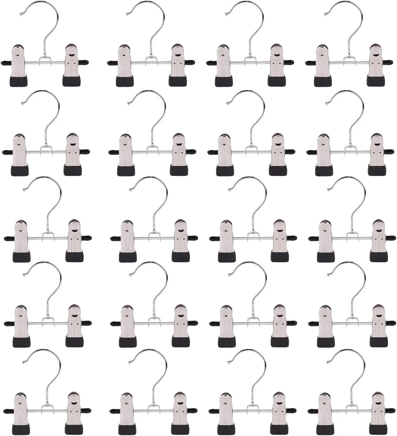 20 Pack Boot Hangers Closet Hanging Clips Laundry Hooks for Hats, Pants, Towel, Socks, Handbags, Bags, Underwear (20 Pack - Double)