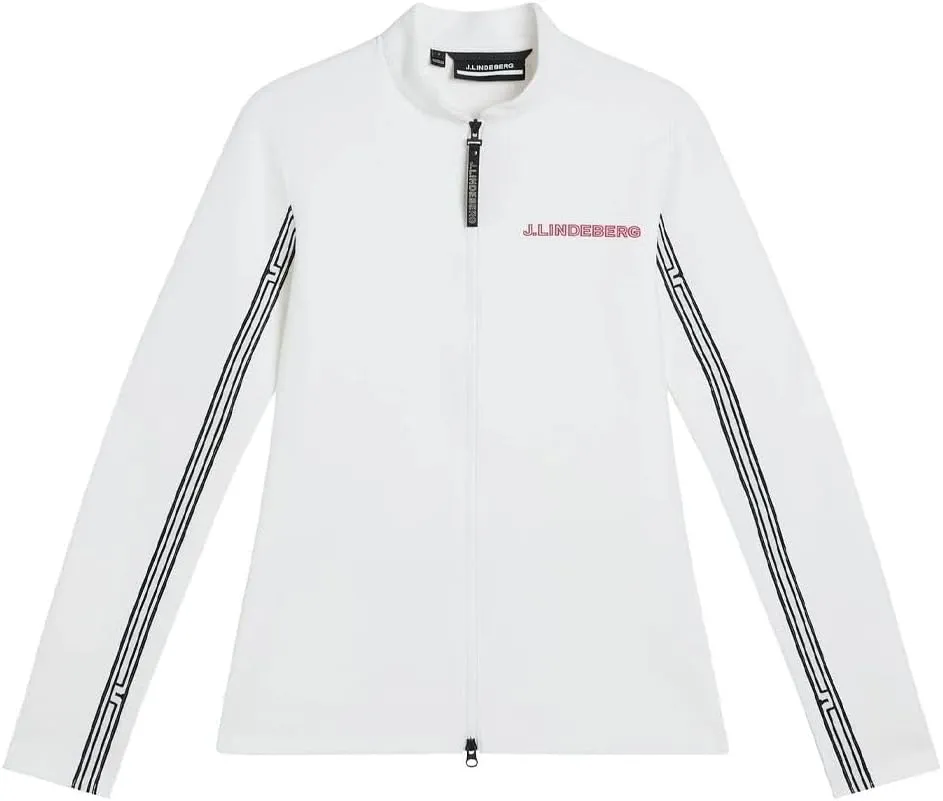 2023 J.Lindeberg Women Wildcat Full Zip Mid Layer Golf Jacket White X-Small