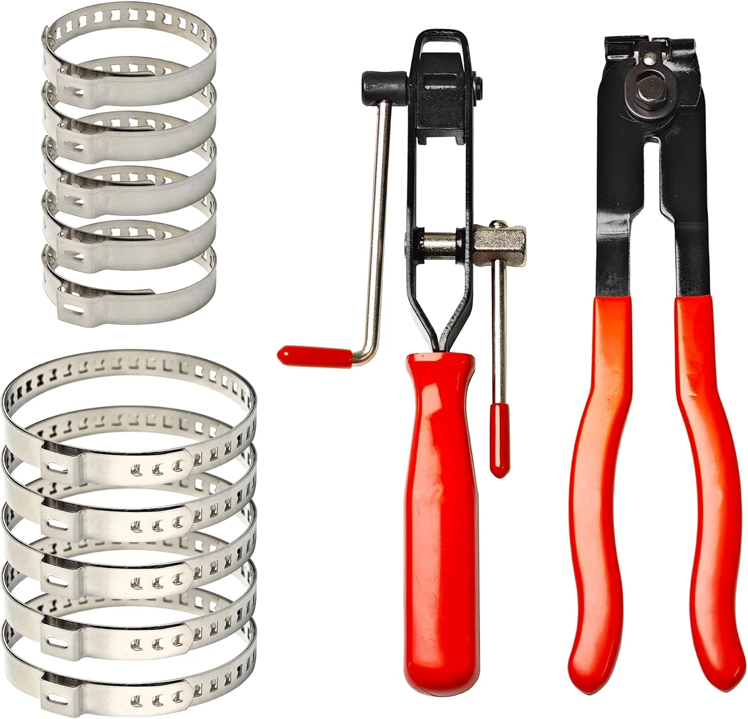 2pcs CV Joint Boot Clamp Pliers Set Hose Band Cut-off Pliers Car Banding Tool with 10 CV Joint Boot Clamps CV Boot Band Compatible with Ford Chevy GMC B.u.i.c.k J.e.e.p Lexus, 2CV10CB
