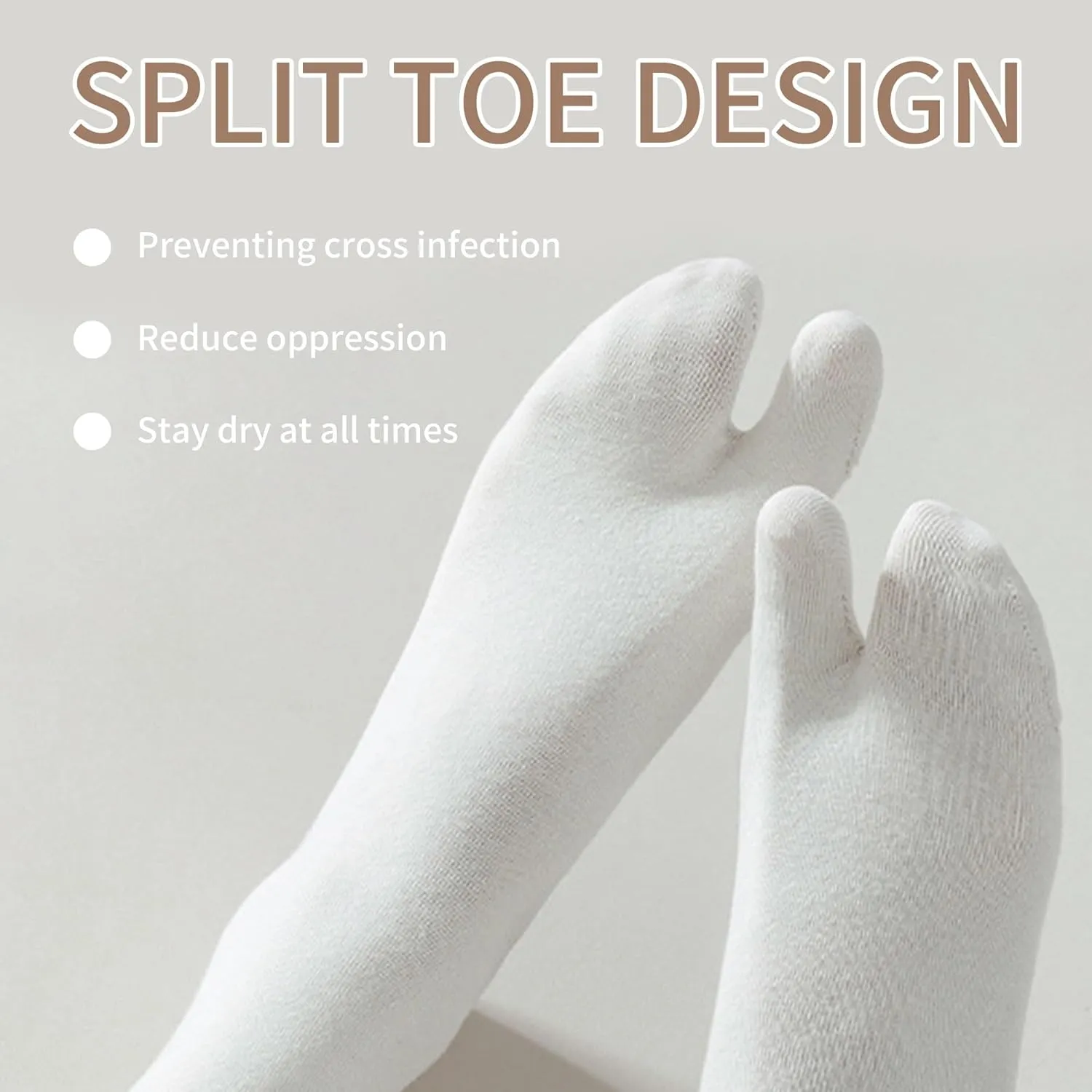 3 pairs Flip Flop Socks Tabi Socks Split Toe Socks Elastic Sandals Sock for Man and Woman Tabi Shoe Crew Socks