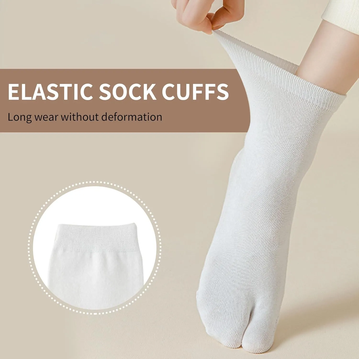 3 pairs Flip Flop Socks Tabi Socks Split Toe Socks Elastic Sandals Sock for Man and Woman Tabi Shoe Crew Socks