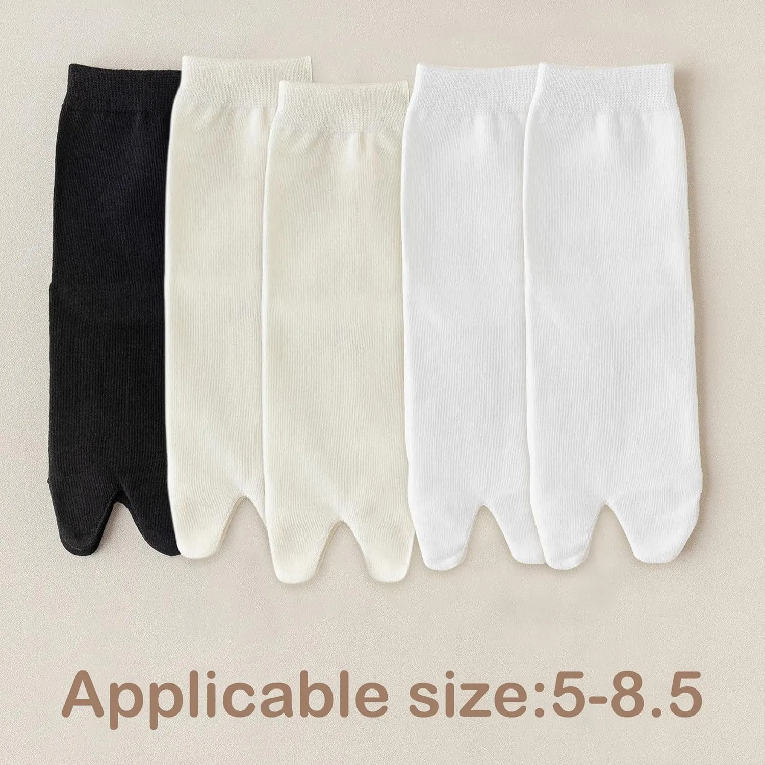 3 pairs Flip Flop Socks Tabi Socks Split Toe Socks Elastic Sandals Sock for Man and Woman Tabi Shoe Crew Socks