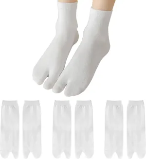 3 pairs Flip Flop Socks Tabi Socks Split Toe Socks Elastic Sandals Sock for Man and Woman Tabi Shoe Crew Socks