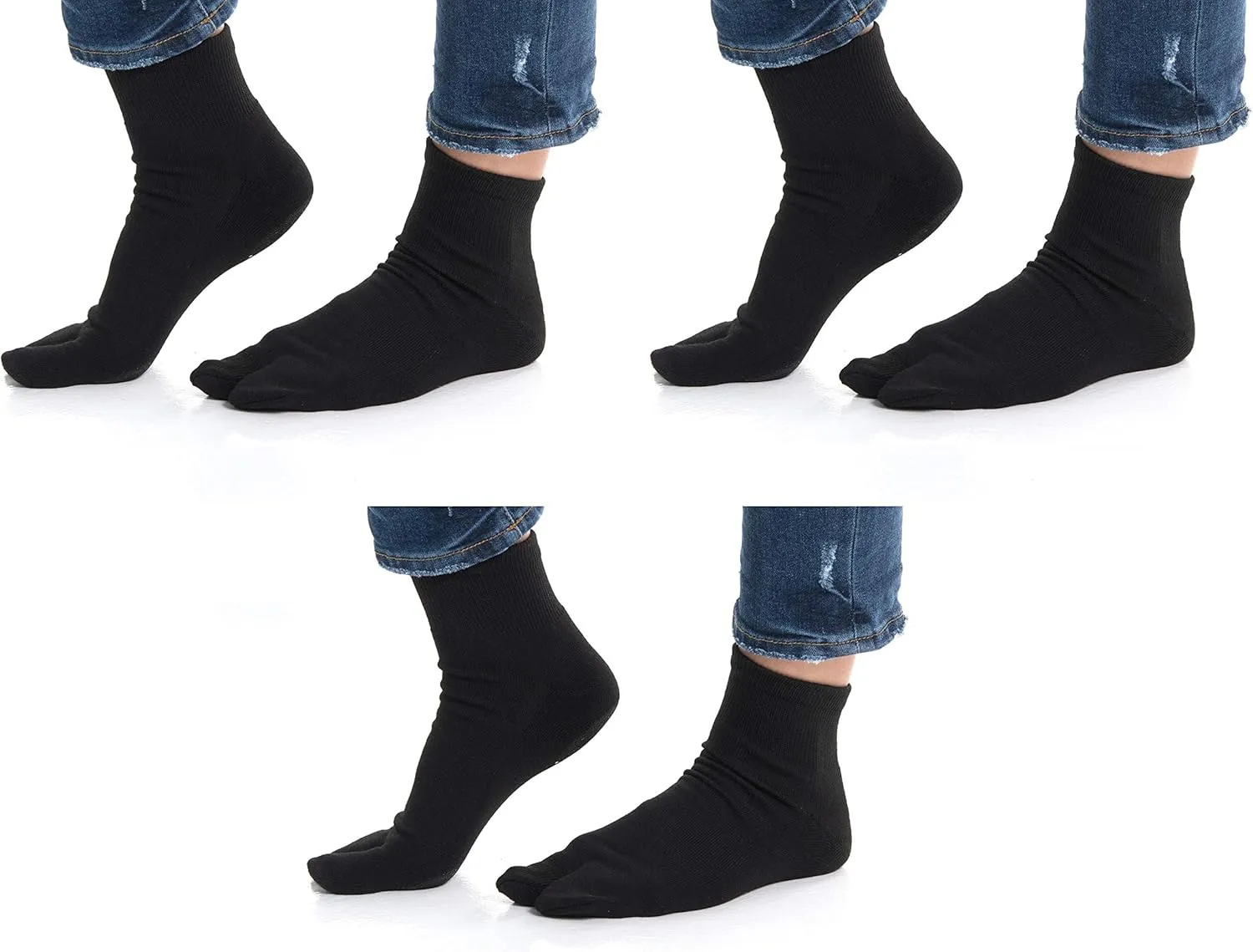 3 V-Toe Thicker Split Toe Tabi Socks Flip-Flops Sandals sneakers Mens Womens Mini-Crew
