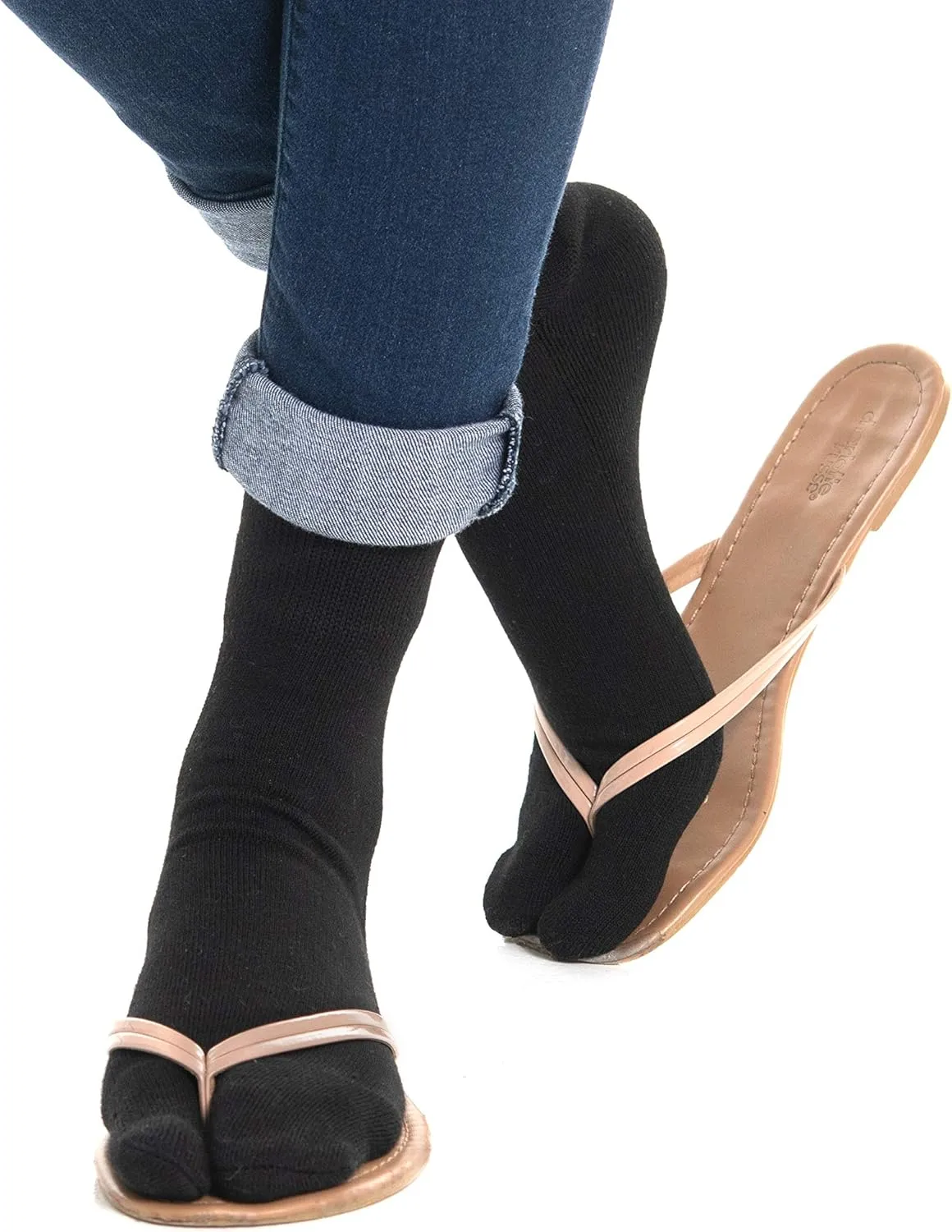 3 V-Toe Thicker Split Toe Tabi Socks Flip-Flops Sandals sneakers Mens Womens Mini-Crew