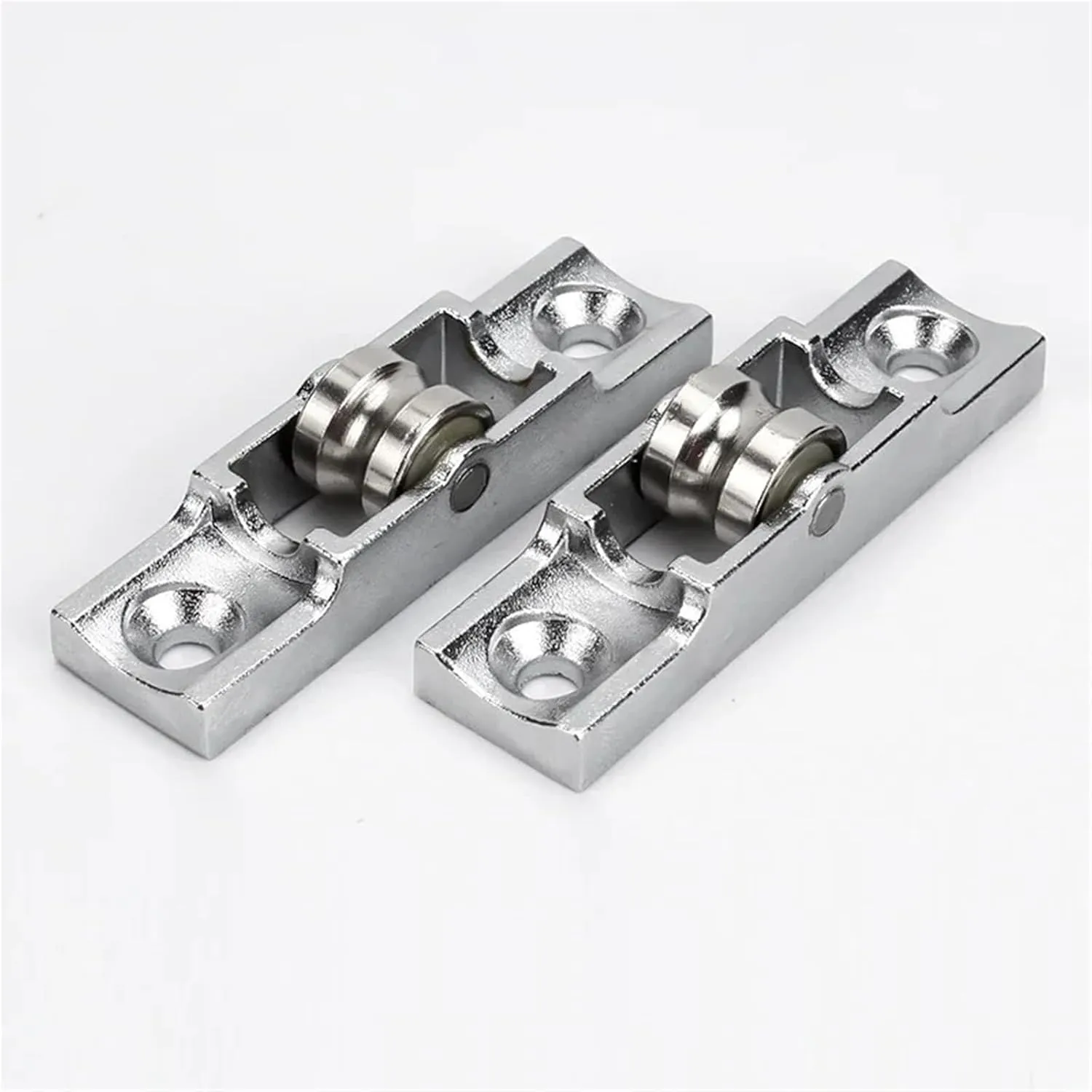 4pcs Zinc Alloy Flat/Concave Wheel Slide Doors Window Pulley U-Type Ball Bearing Wheel Roller Plastic Steel Hardware Accessories(Concave Wheel)