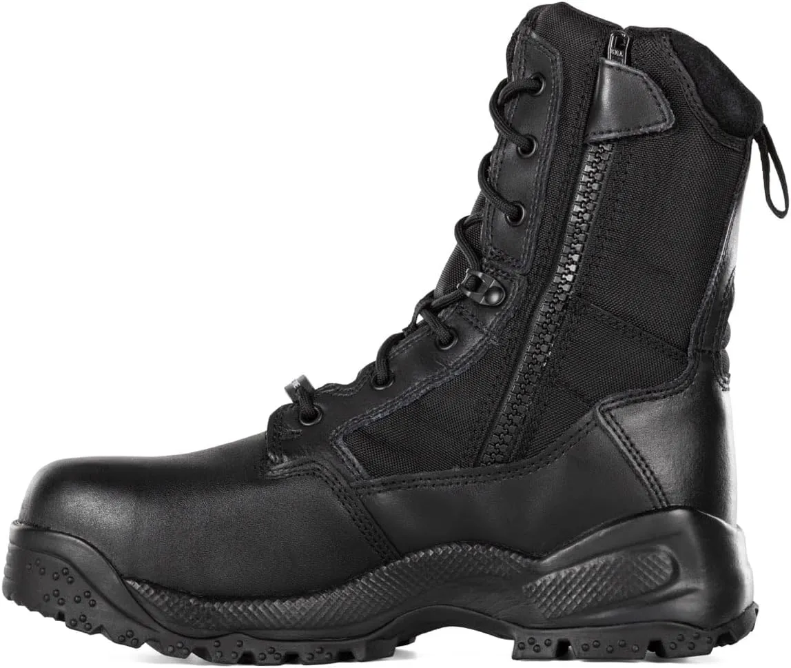 5.11 Tactical Men's A.T.A.C. 2.0 8-Inch Shield Boot, Full Grain Leather Toe, Style 12416, Black