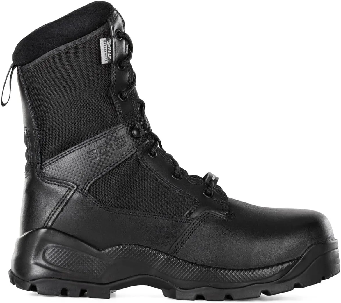 5.11 Tactical Men's A.T.A.C. 2.0 8-Inch Shield Boot, Full Grain Leather Toe, Style 12416, Black