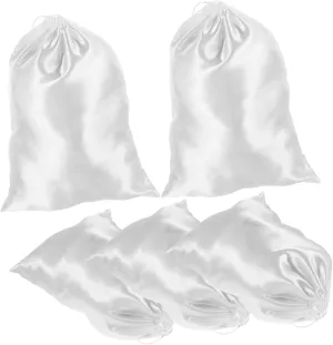 5pcs Satin Drawstring Storage Bags Soft Smooth Purse Protector for Wigs Handbags Durable Water Bags for Weddings Birthdays Christmas