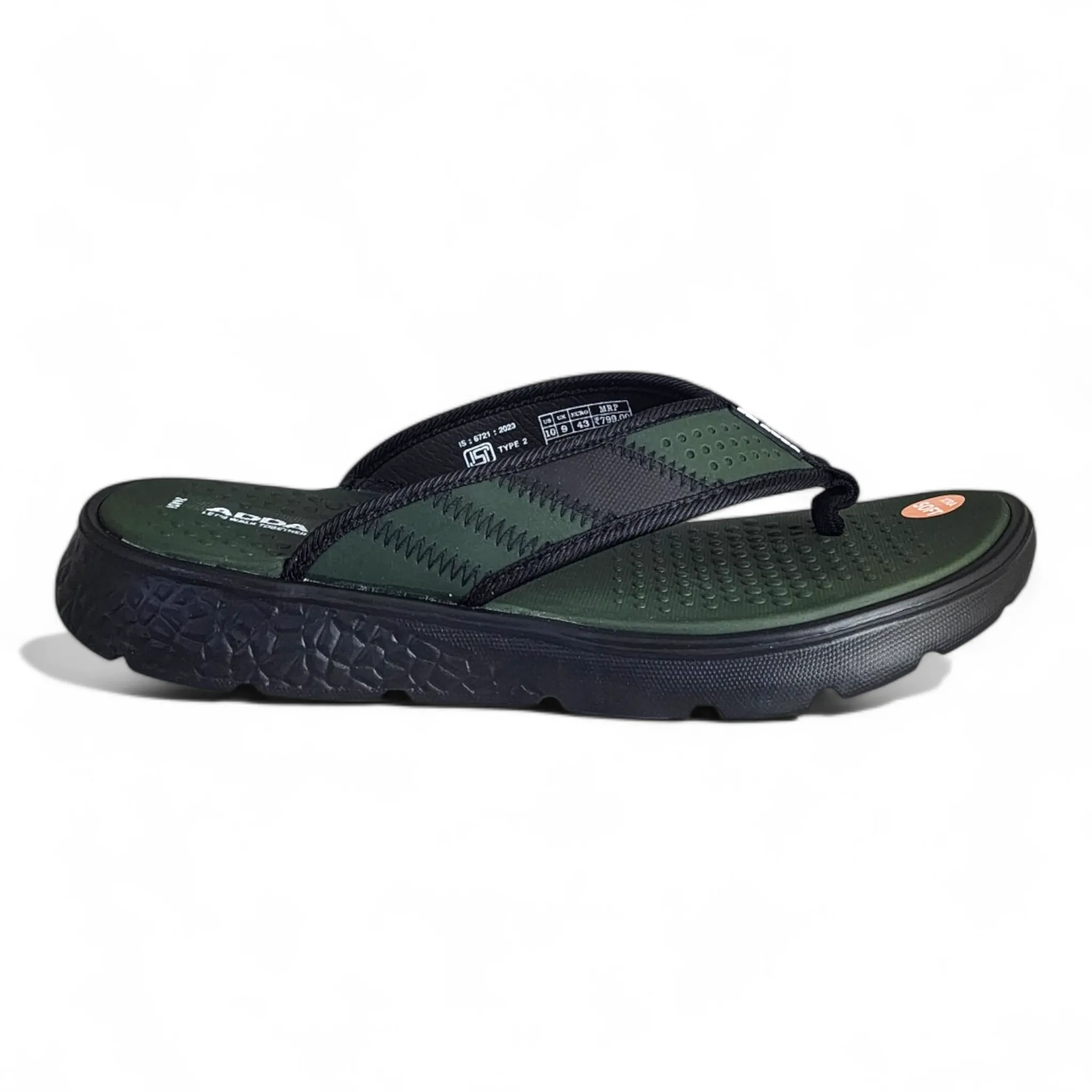 ADDA ICLOUD03 OLIVE/BLACK Men's Slipper/Chapple/Flip flop
