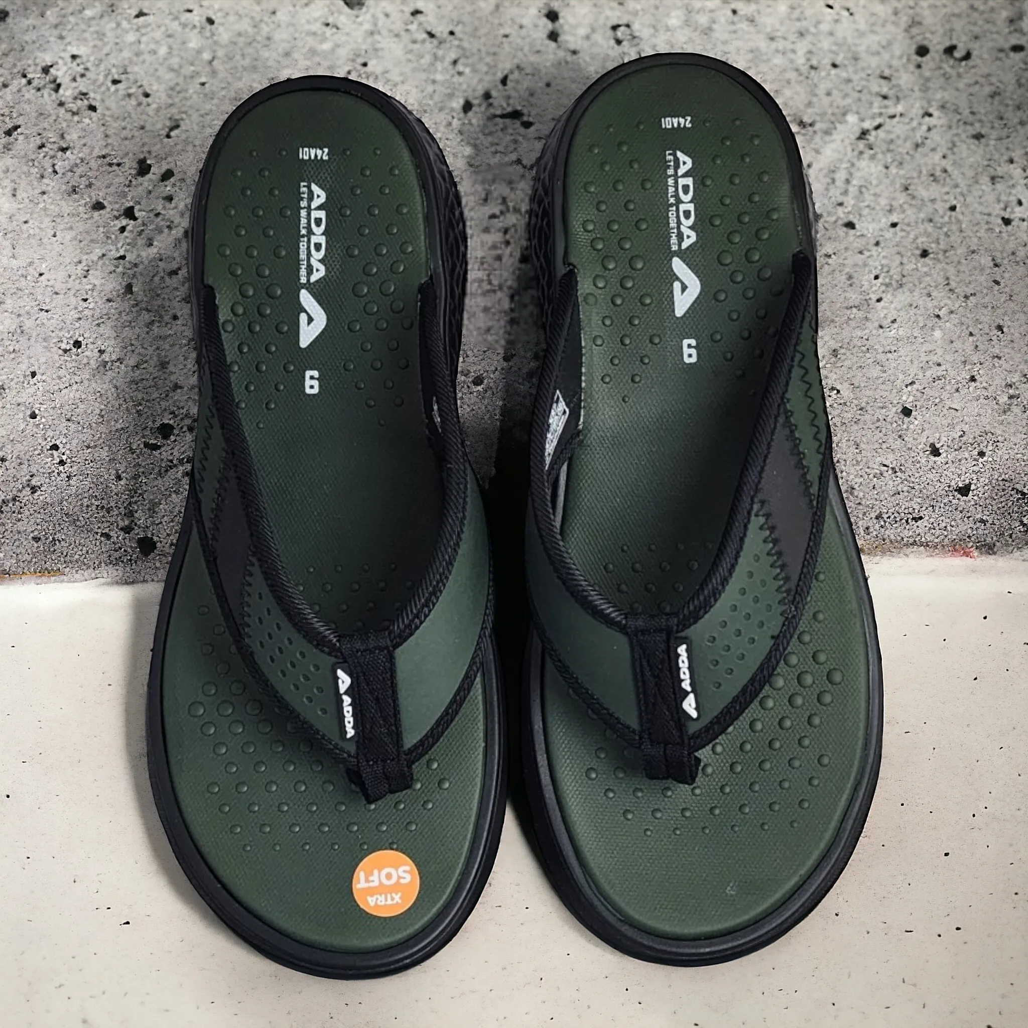 ADDA ICLOUD03 OLIVE/BLACK Men's Slipper/Chapple/Flip flop