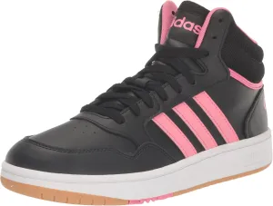 adidas Originals Kids Hoops 3.0 Mid_Legacy Sneaker, Black/Pink Fusion/White, 9 US Unisex Toddler