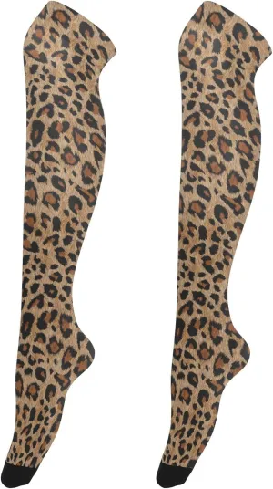 ALAZA Women's High Thigh Socks Over Knee Long Stockings Cheetah Leopard Print Animal Casual Leg Warmers Boot Socks, Medium