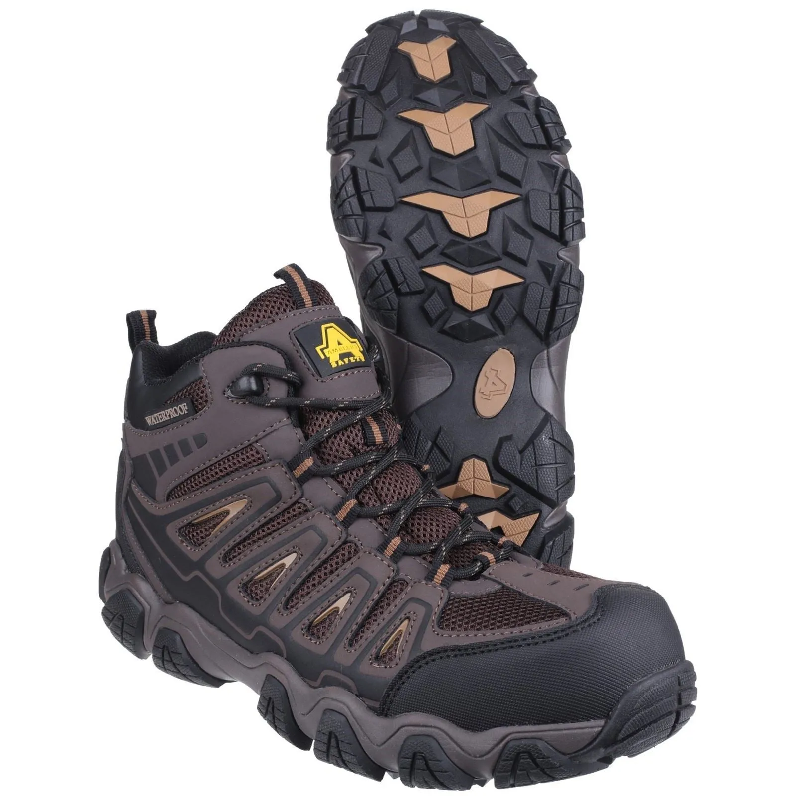Amblers Safety Men's AS801 Rockingham Waterproof Non-Metal Safety Hiker in Brown