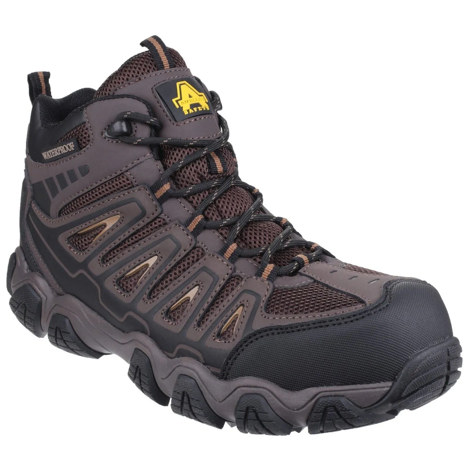 Amblers Safety Men's AS801 Rockingham Waterproof Non-Metal Safety Hiker in Brown
