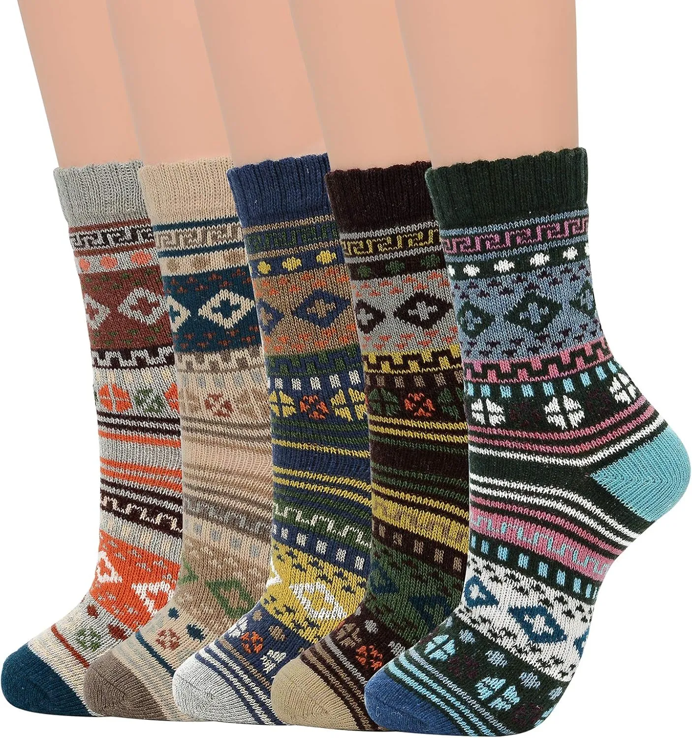 American Trends Mens Wool Socks Boot Socks Winter Outdoor Sports Socks Thick Warm Socks Soft Christmas Socks Athletic Socks
