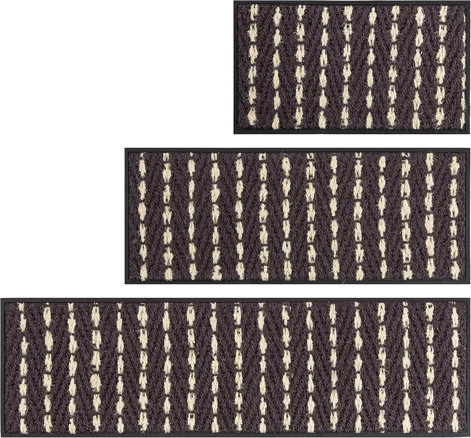Anji Mountain AMB0BT2F-008 Black Rubber Boot/Shoe Tray with Coir, Fits 2 Pair (24.5" Wide), Gray & Ivory Insert