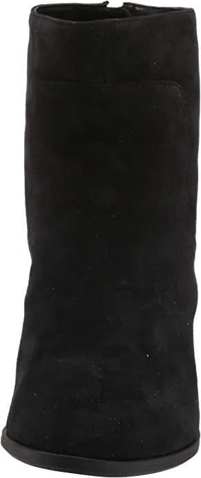 Anne Klein Women's Niccie Heeled Boot Ankle, Black Suede, 9.5 M US