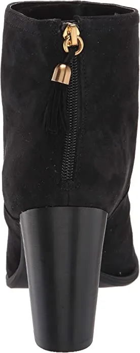 Anne Klein Women's Niccie Heeled Boot Ankle, Black Suede, 9.5 M US
