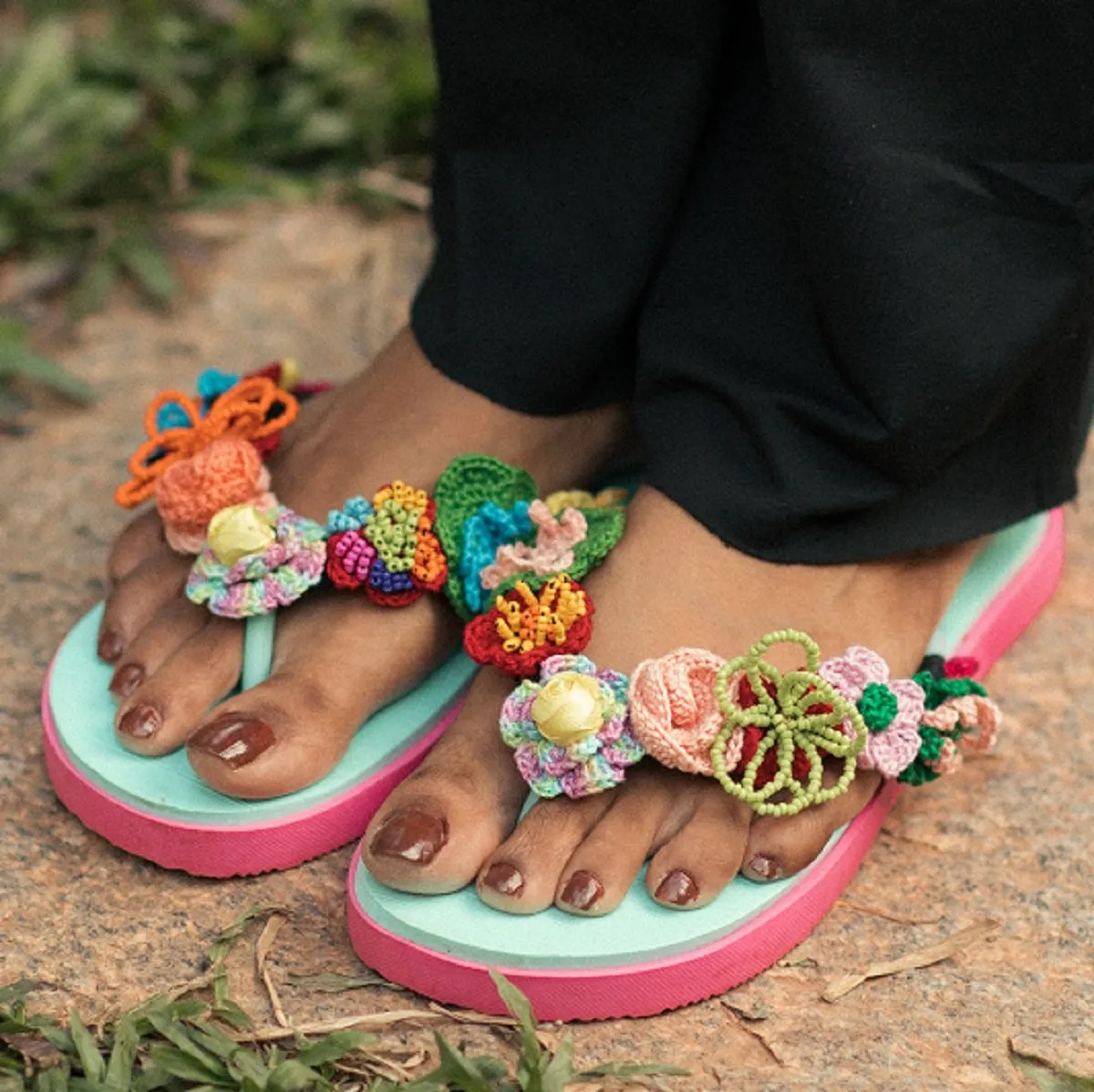 Aqua Flip Flops