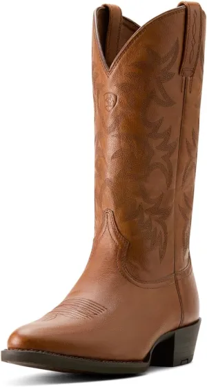 Ariat Men's Heritage R Toe Western Boot, Cognac, 7