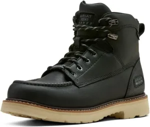 Ariat Men`s Rebar Lift 6In Black Waterproof Lace Up Soft Toe Work Boot