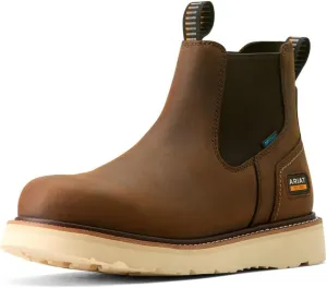 Ariat Men's Rebar Wedge Chelsea Waterproof Work Boot, Distressed Brown, 8