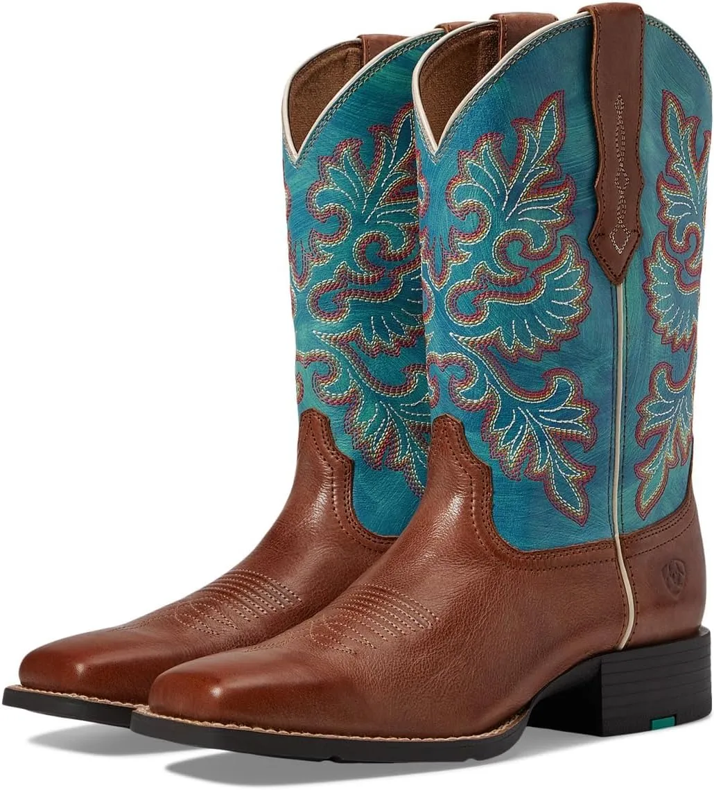 Ariat Women's Round Up Wide Square Toe StretchFit Western Boot