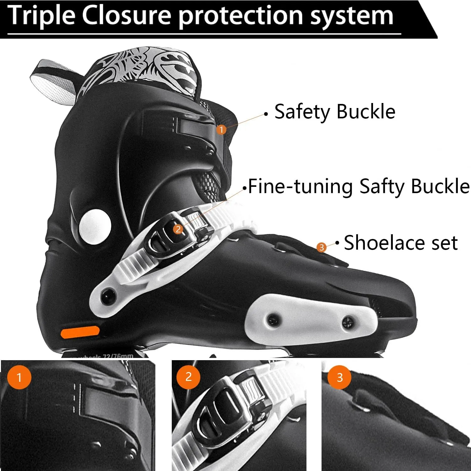 ARISING Inline Skates for Women Men, Unisex Adults, Black, 80mm Polyurethane Wheels, ABEC-9 Bearings, Ideal for Beginners to Professionals
