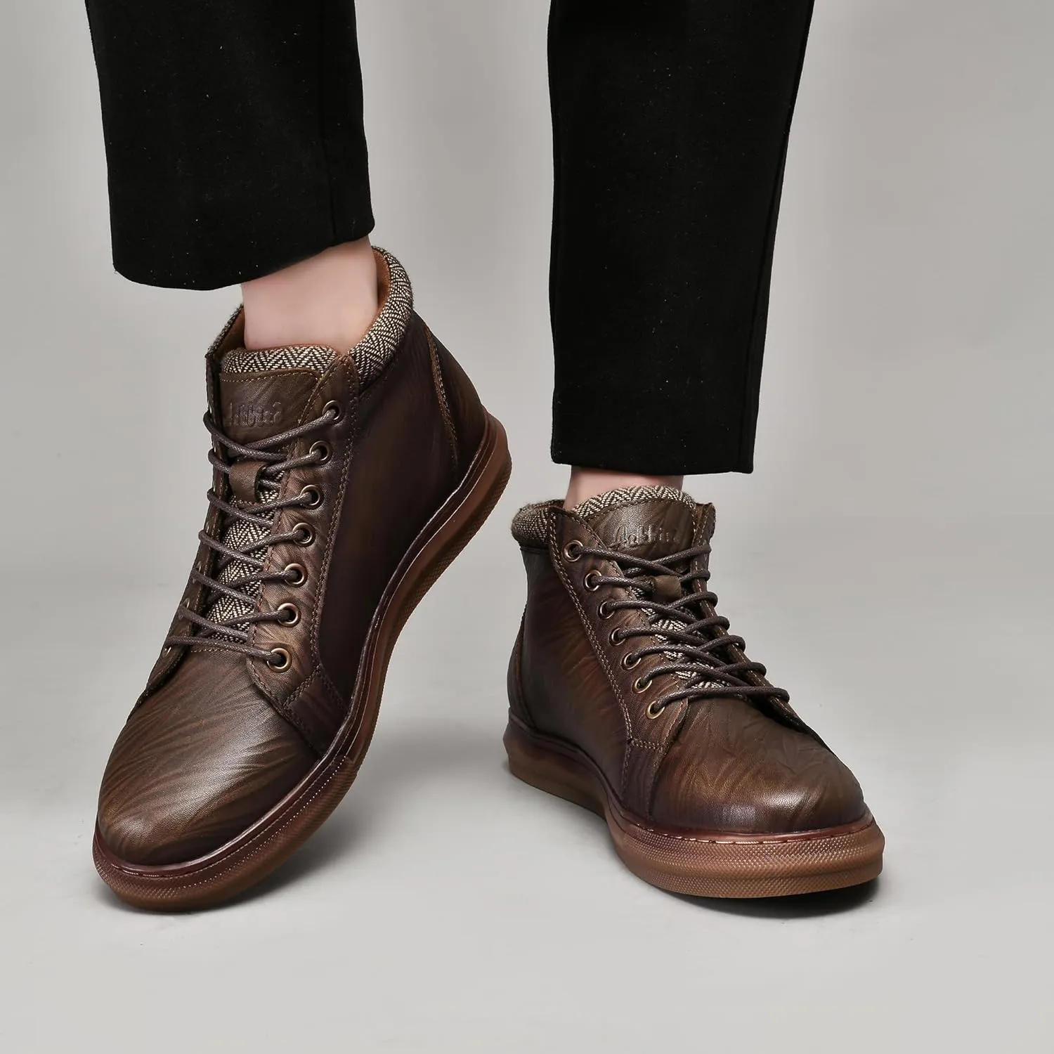 Arkbird Mens Leather Sneaker Fashion Classic Casual Chukka Ankle Boots for Men