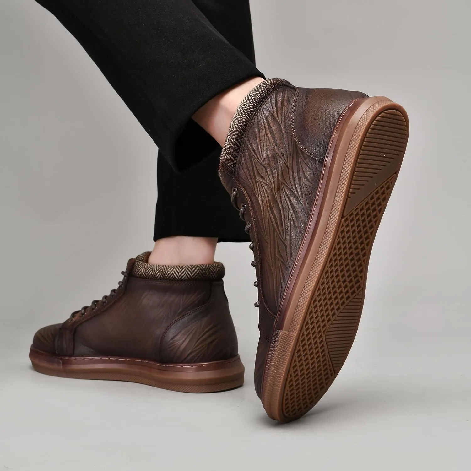Arkbird Mens Leather Sneaker Fashion Classic Casual Chukka Ankle Boots for Men