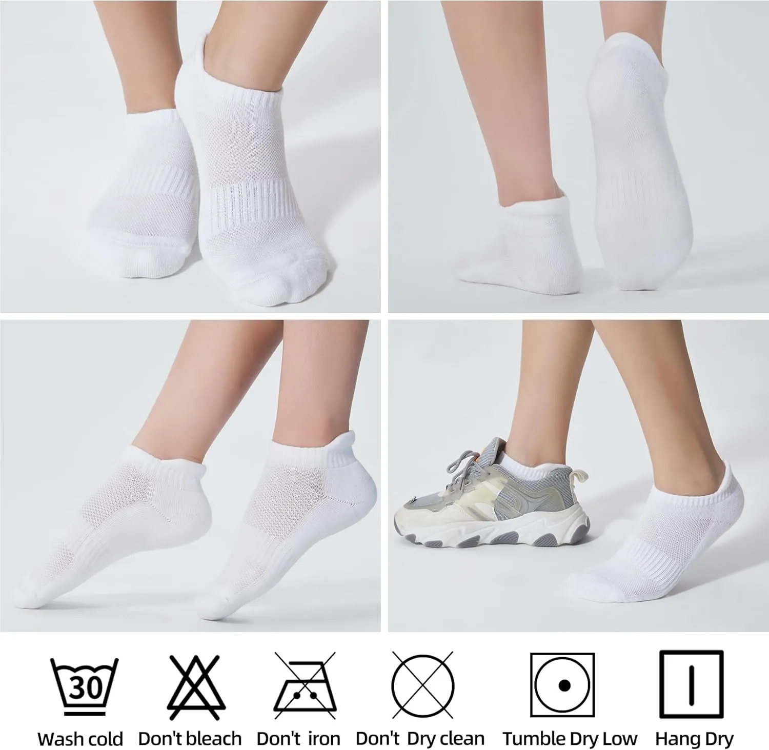 ATBITER Womens Ankle Socks 6 Pairs Cushioned Running Athletic No Show Socks With Tab