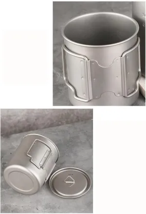 AYULL 1PC Pure Titanium Mug 420ml, Foldable Portable Coffee Cup Suitable for Outdoor Camping Or Home Use