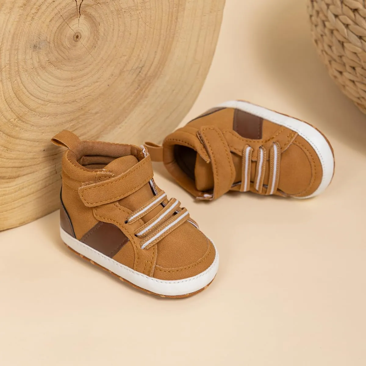 Babelvit Baby Boy Girl Soft Sole Canvas Sneakers Sparkle High Top Lace Up Infant Unisex Ankle Shoes Boots Toddler Newborn Prewalker First Baby Walking Crib Shoes