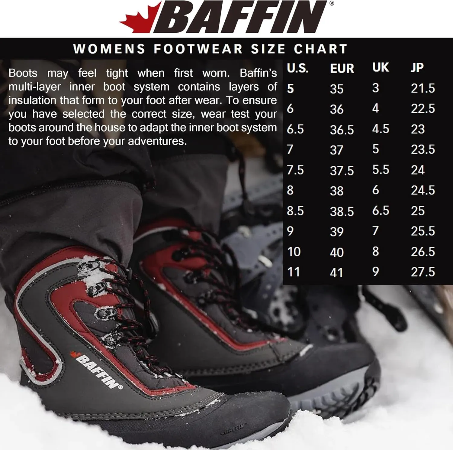 Baffin Flare | Women's Boots | Calf Height | Available in Grey/Sangria, Black, Charcoal/Teal | Perfect for Snow-covered Frozen terrains | Snowshoe compatible