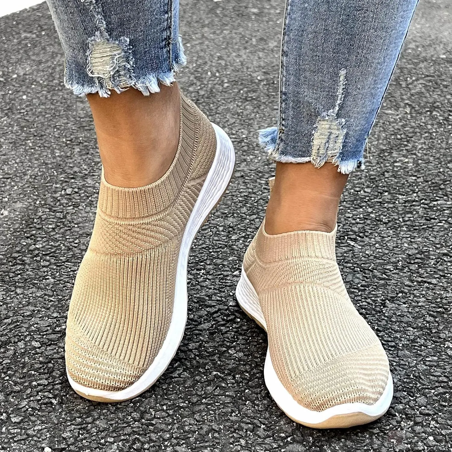 Bamboo Store Flat Sneakers for Women Wide Width Trainer Fitness Sneakers Mesh Women Shoes Womens Running Sneakers Size 11