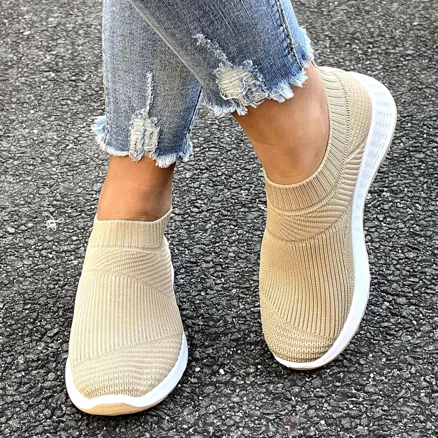 Bamboo Store Flat Sneakers for Women Wide Width Trainer Fitness Sneakers Mesh Women Shoes Womens Running Sneakers Size 11