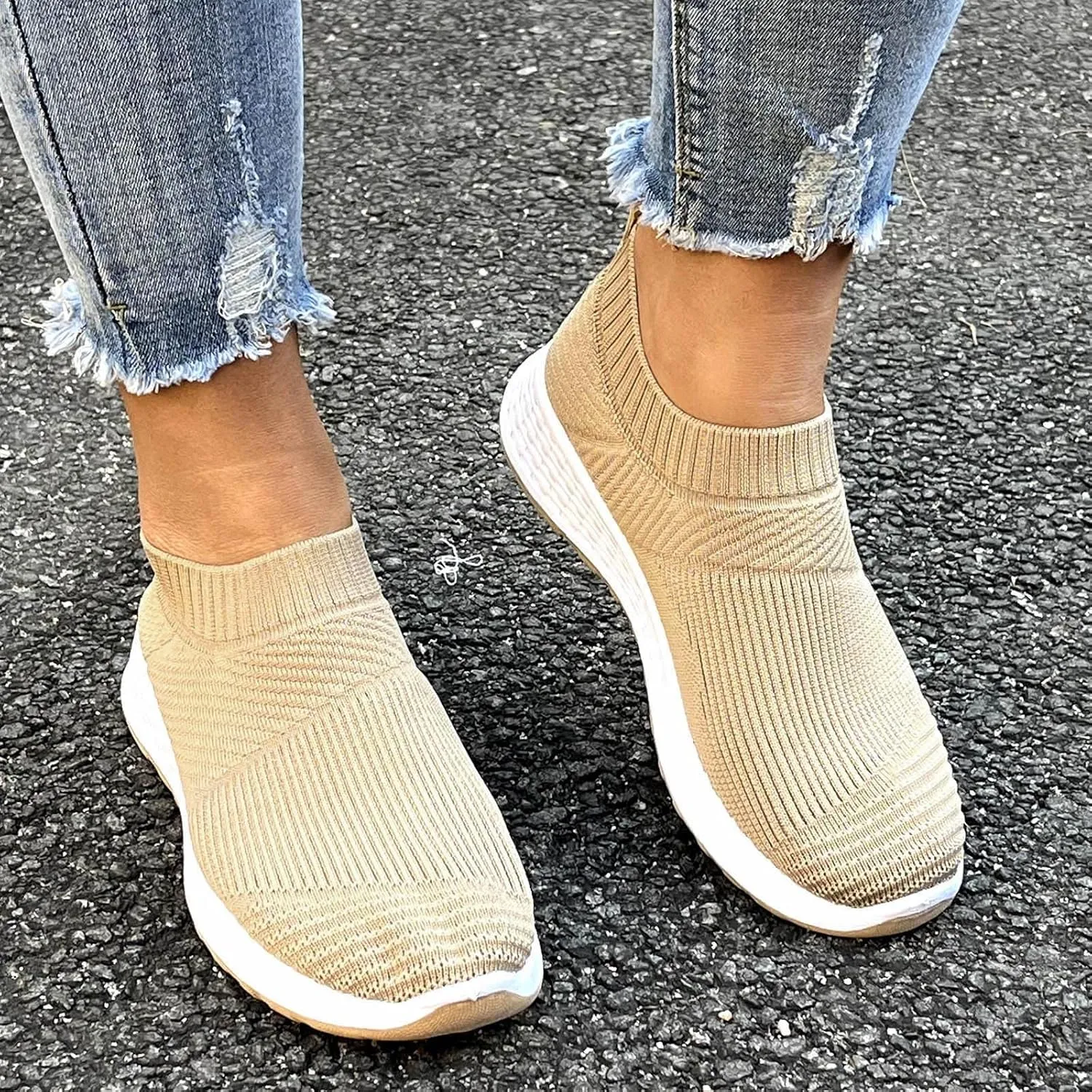 Bamboo Store Flat Sneakers for Women Wide Width Trainer Fitness Sneakers Mesh Women Shoes Womens Running Sneakers Size 11