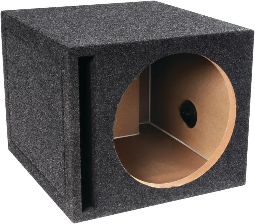 Bbox Pro-Tuned 10” Single Vented Subwoofer Carpeted Enclosure - Subwoofer Box Improves Audio Quality, Sound & Bass,Charcoal