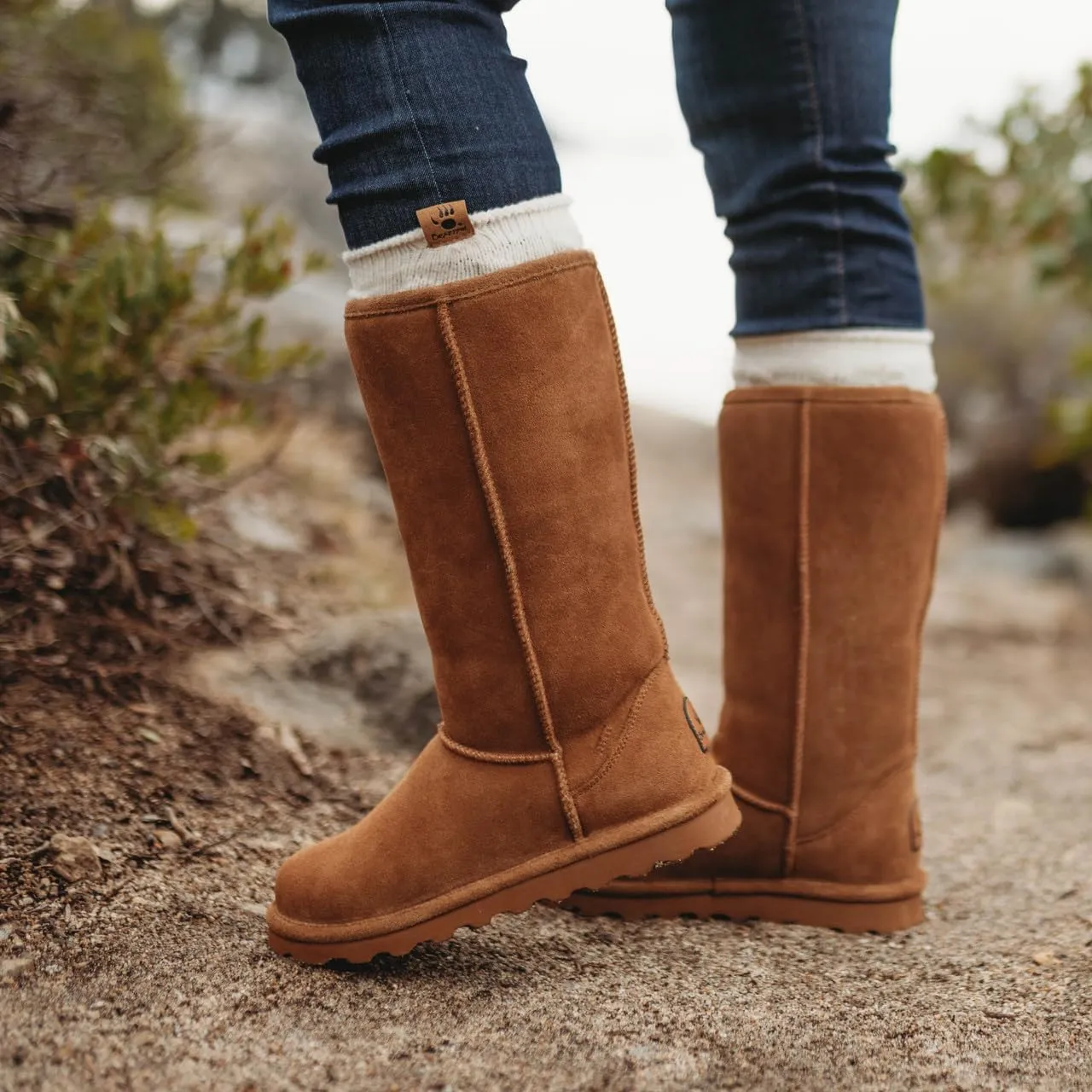 BEARPAW Women's Elle Tall Wide Multiple Colors | Women's Boot Classic Suede | Women's Slip On Boot | Comfortable Winter Boot
