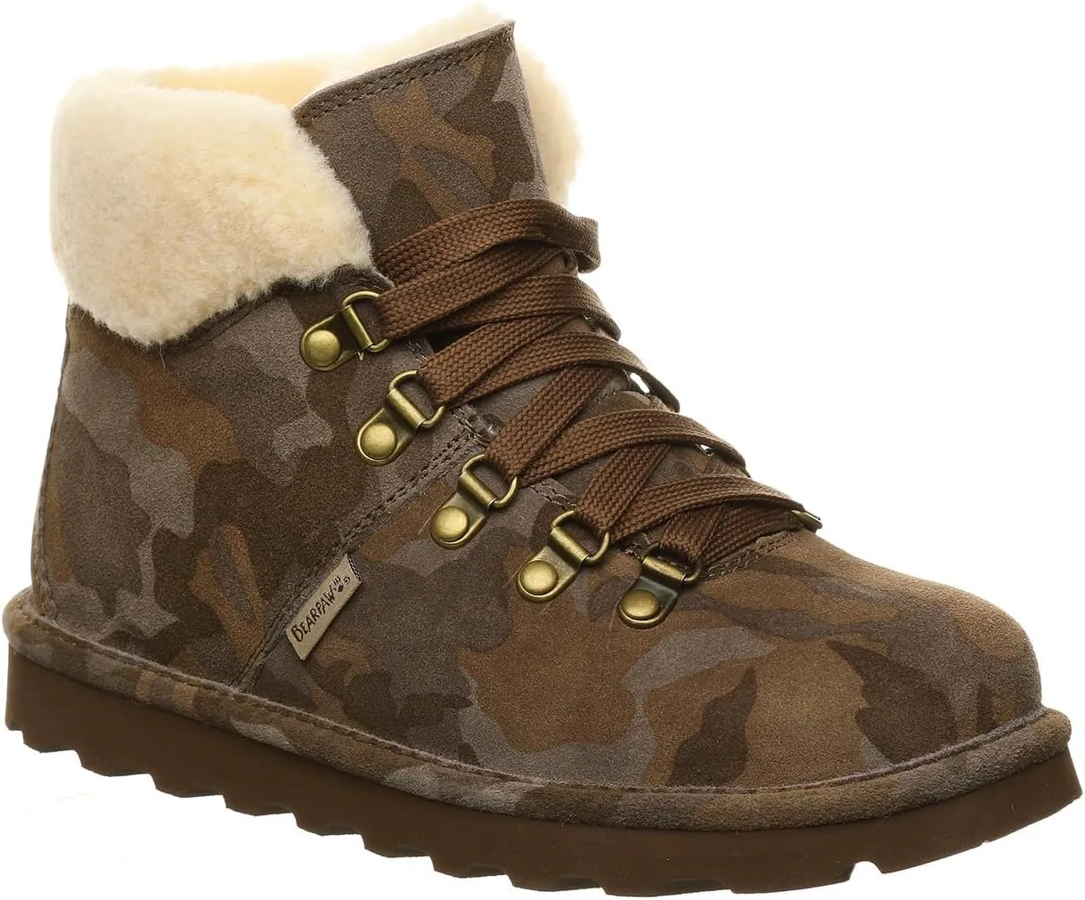 BEARPAW Women's Marta Exotic Earth Camo | Women's Ankle Boot | Women's Slip On Boot | Comfortable Winter Boot