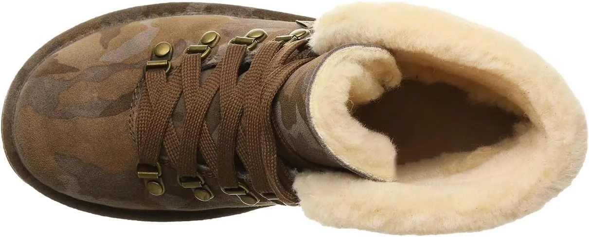 BEARPAW Women's Marta Exotic Earth Camo | Women's Ankle Boot | Women's Slip On Boot | Comfortable Winter Boot
