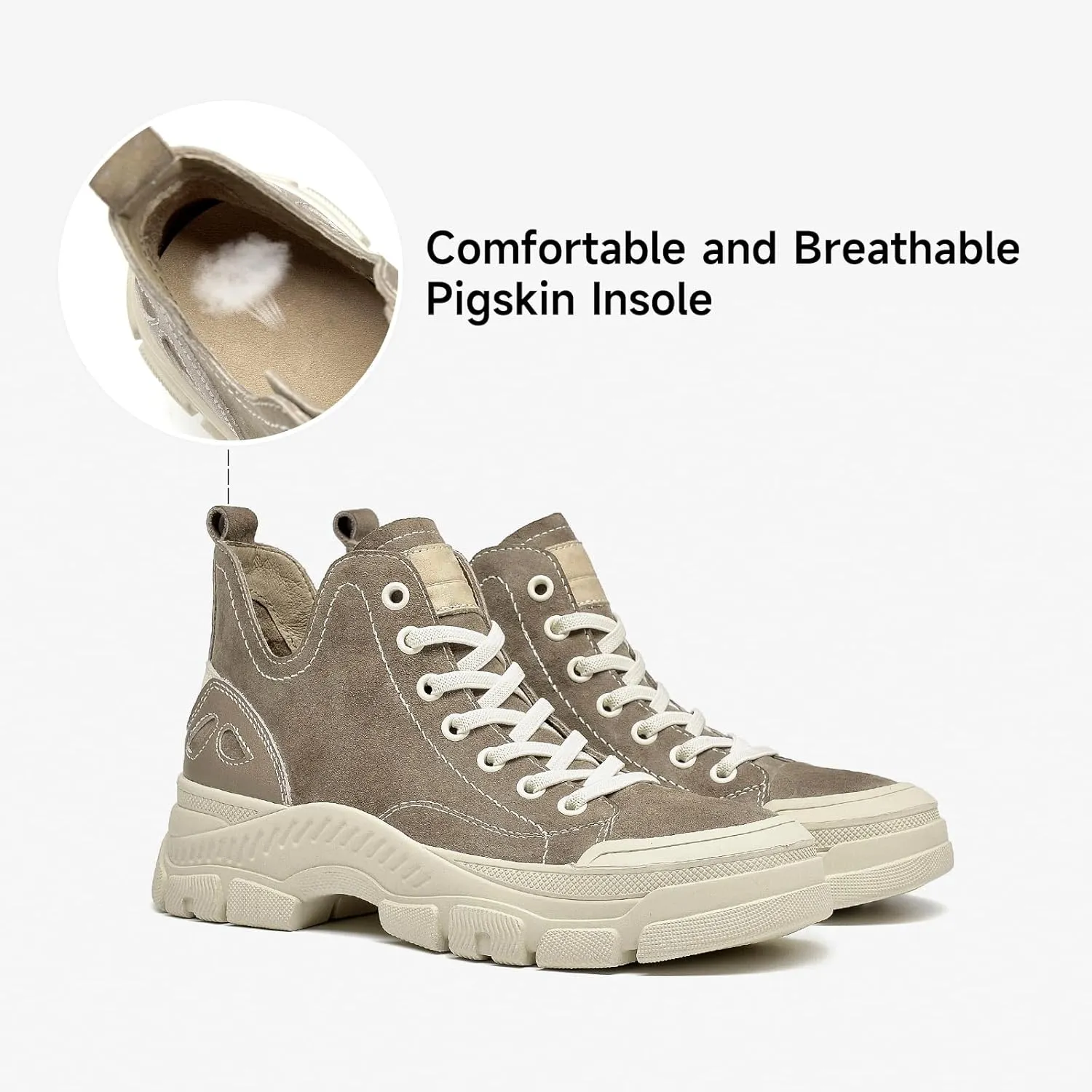 BEAU TODAY Fashion Sneakers Women,Leather Casual Lace Up Retro OG Sneakers,Comfortable Tennis Runnig Trainer Shoes Silver US 5