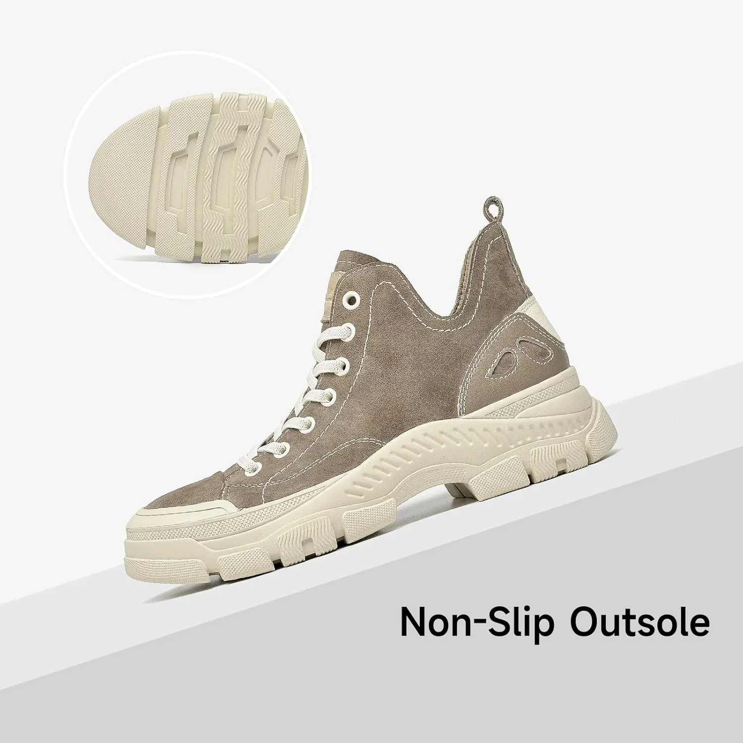 BEAU TODAY Fashion Sneakers Women,Leather Casual Lace Up Retro OG Sneakers,Comfortable Tennis Runnig Trainer Shoes Silver US 5
